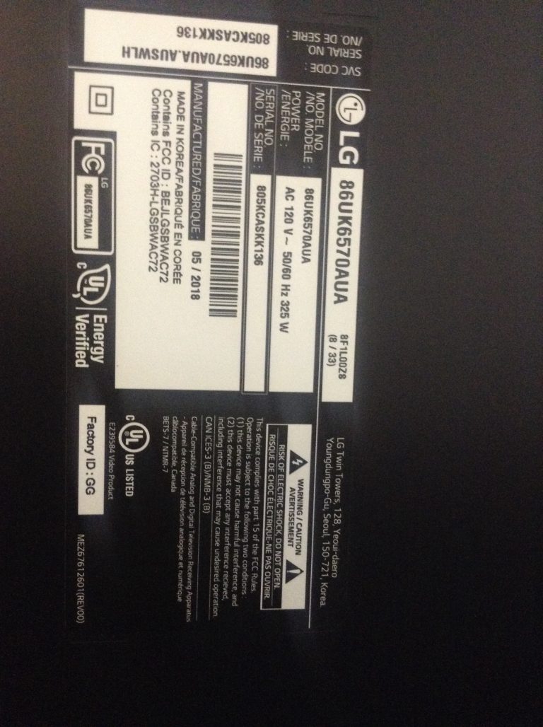 Repair LG 86uk6570aua